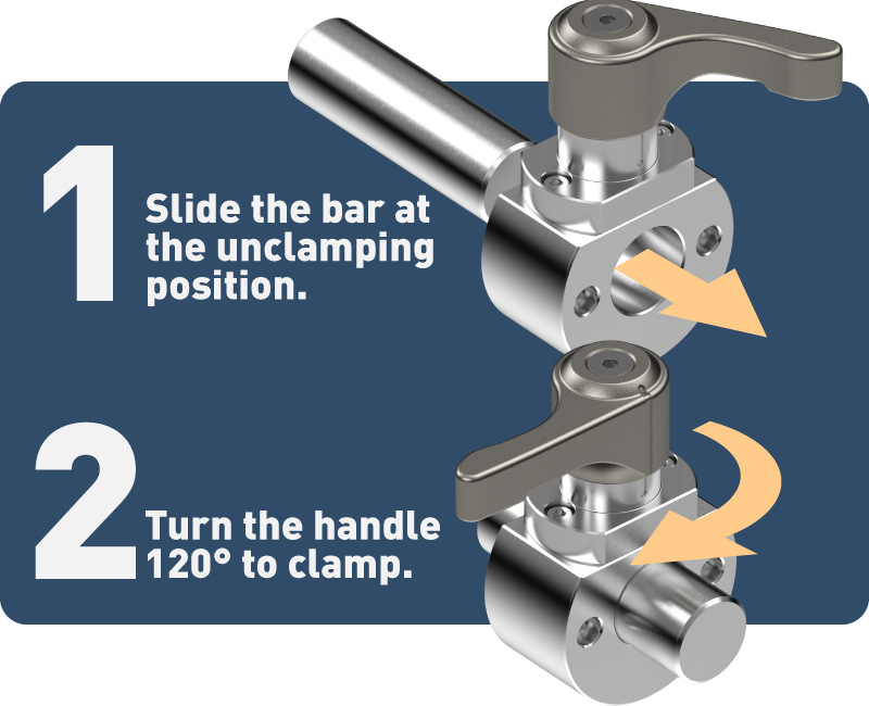 Easy to use sliding clamps